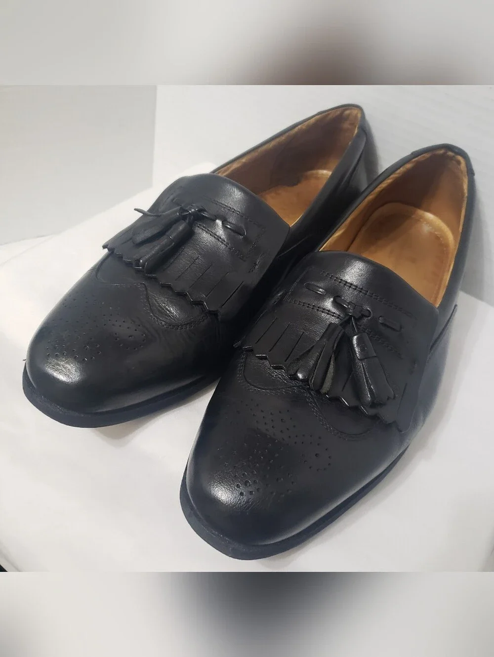 Sandro Moscoloni Men’s Black Tassle Loafer Shoes Size 10 M.